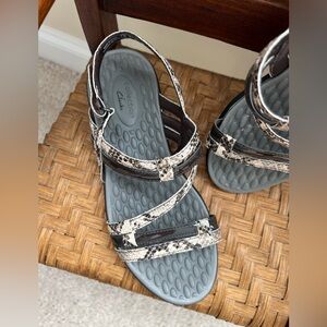 Clarks Snake Print Sandals